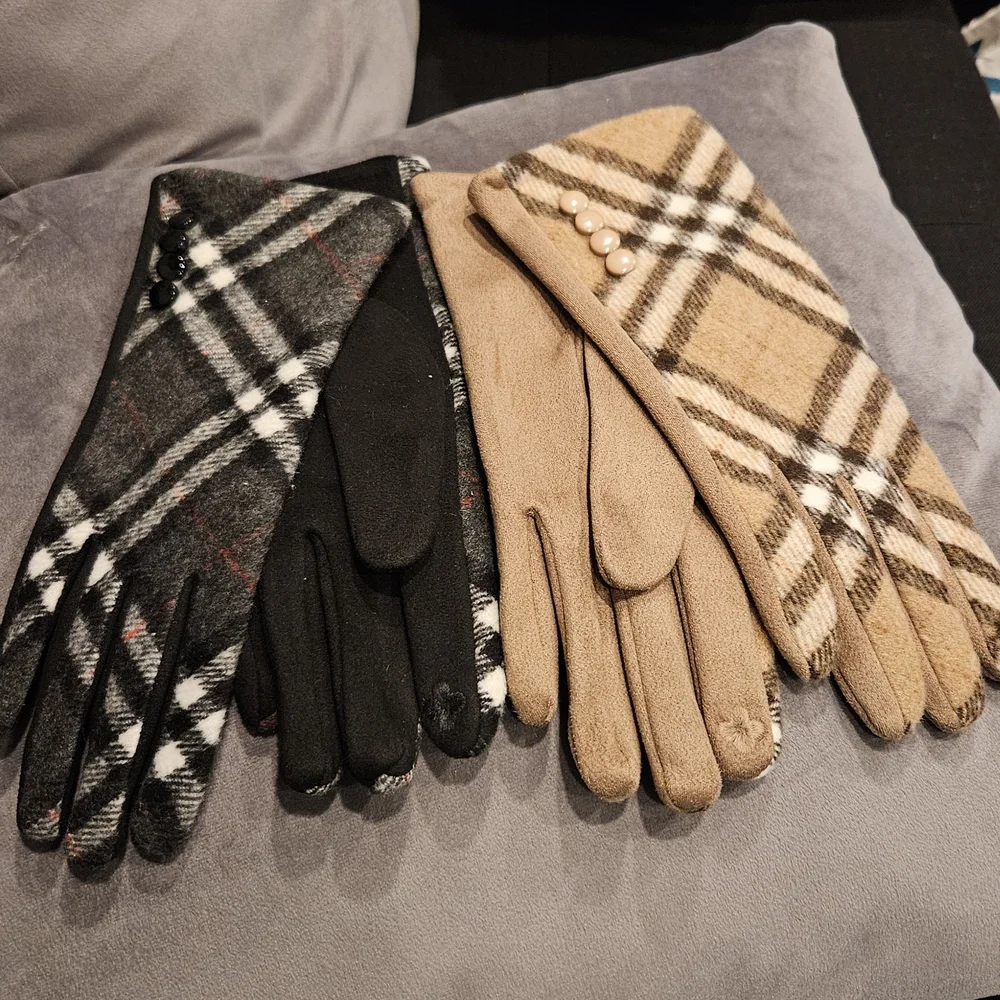 Plaid Gloves for Women